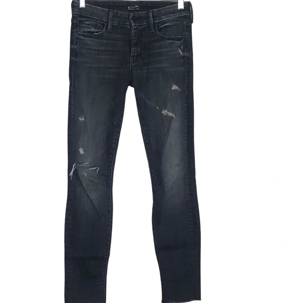 Mother Looker Ankle Fray,‎ Crash and Burn, Distressed, Size 25, Mid-Rise,…